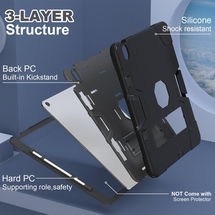 For iPad Air 13 2026 / 2025 / 2024 Contrast Color Silicone Acrylic PC Tablet Case with Holder