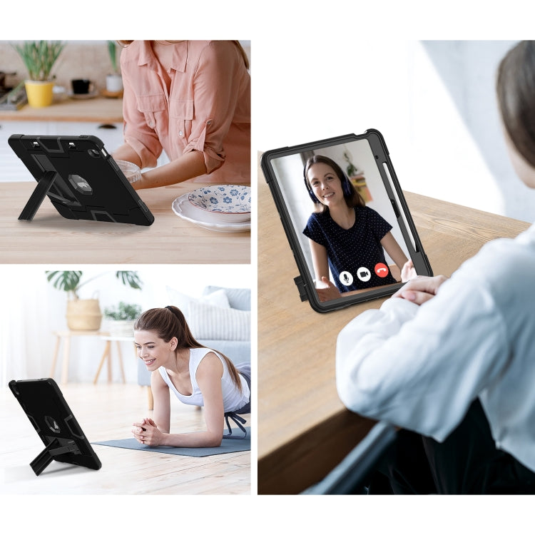 For iPad Air 13 2026 / 2025 / 2024 Contrast Color Silicone Acrylic PC Tablet Case with Holder