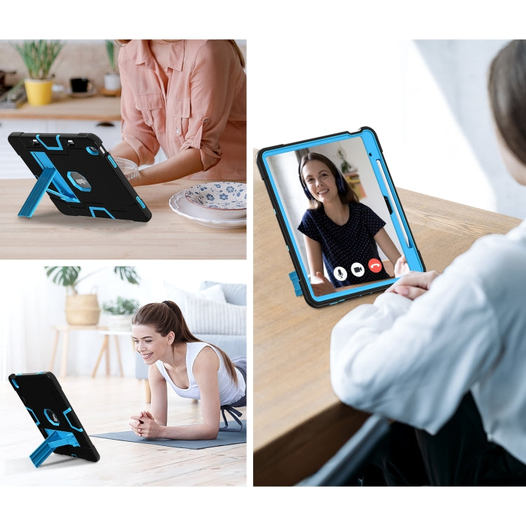 For iPad Air 13 2026 / 2025 / 2024 Contrast Color Silicone Acrylic PC Tablet Case with Holder