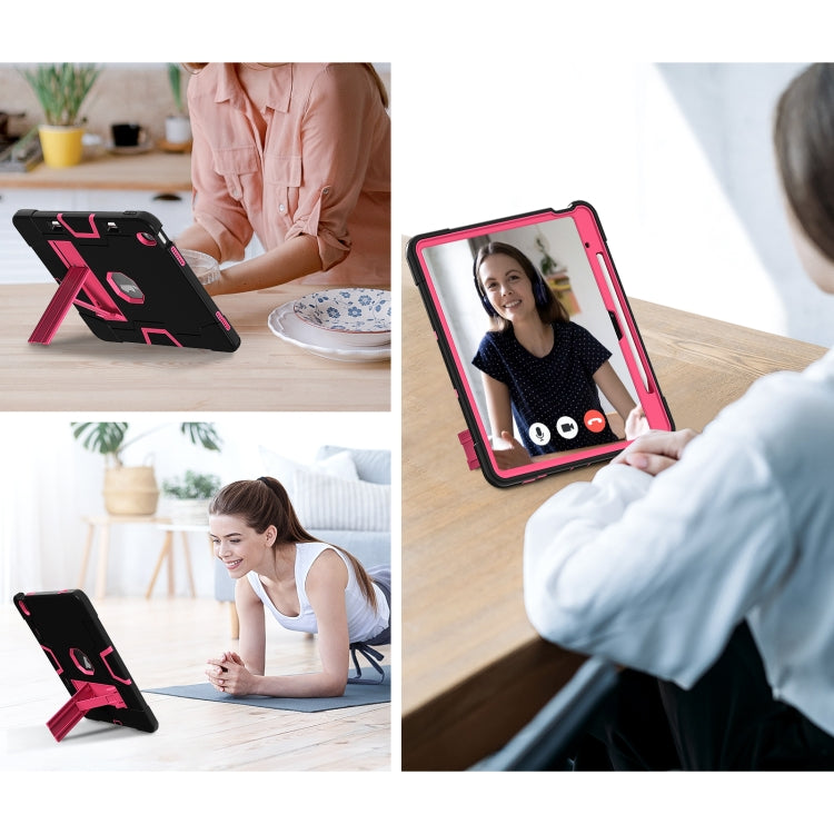 For iPad Air 13 2026 / 2025 / 2024 Contrast Color Silicone Acrylic PC Tablet Case with Holder