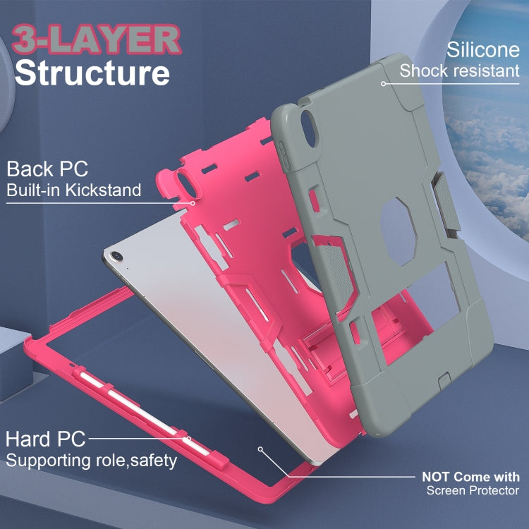 For iPad Air 13 2026 / 2025 / 2024 Contrast Color Silicone Acrylic PC Tablet Case with Holder