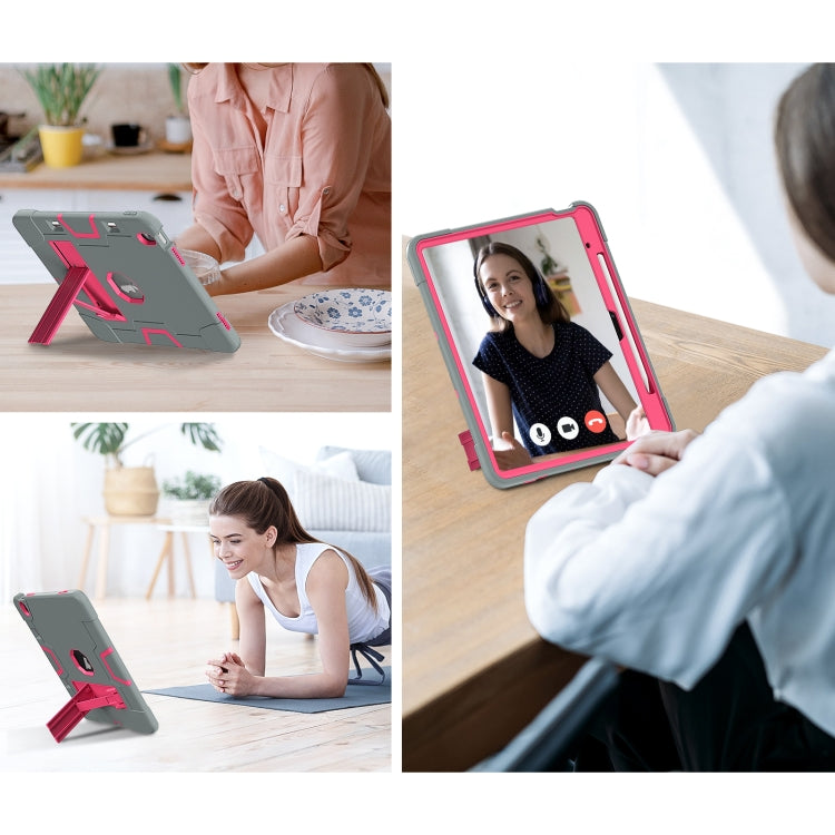For iPad Air 13 2026 / 2025 / 2024 Contrast Color Silicone Acrylic PC Tablet Case with Holder