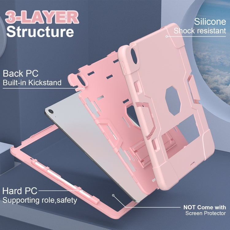 For iPad Air 13 2026 / 2025 / 2024 Contrast Color Silicone Acrylic PC Tablet Case with Holder