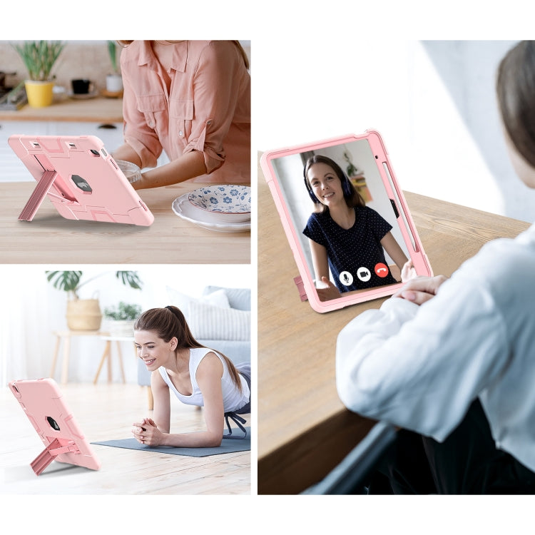 For iPad Air 13 2026 / 2025 / 2024 Contrast Color Silicone Acrylic PC Tablet Case with Holder