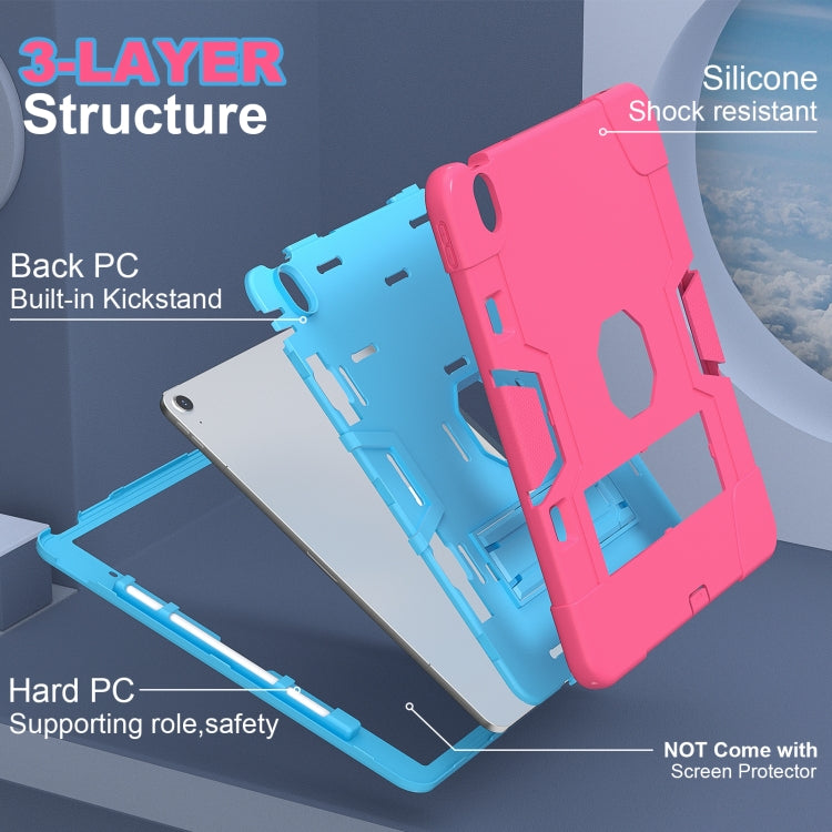 For iPad Air 13 2026 / 2025 / 2024 Contrast Color Silicone Acrylic PC Tablet Case with Holder