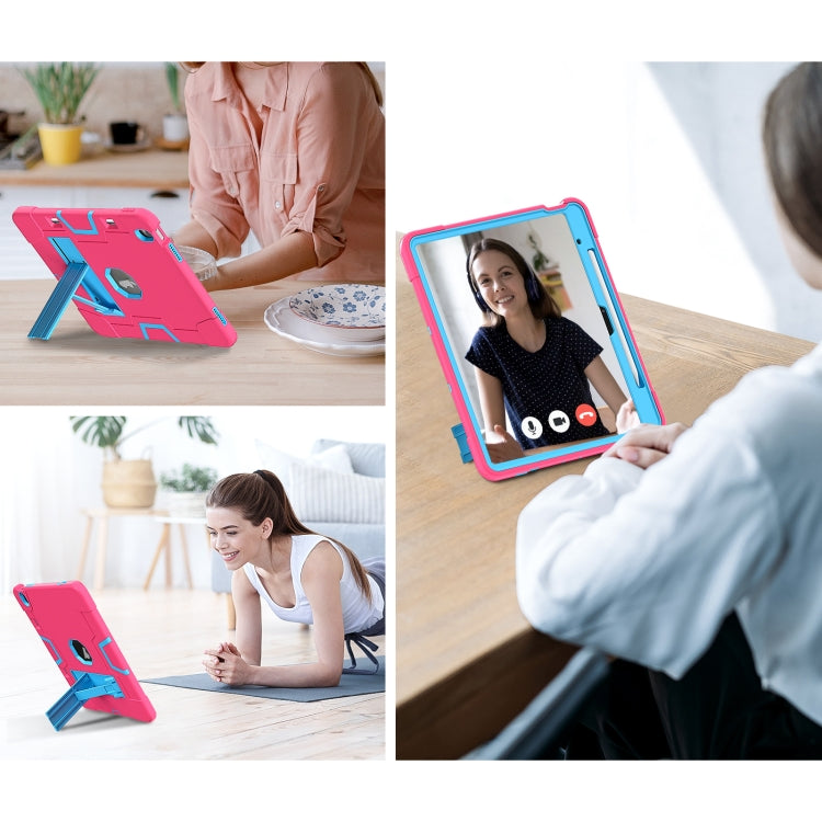 For iPad Air 13 2026 / 2025 / 2024 Contrast Color Silicone Acrylic PC Tablet Case with Holder