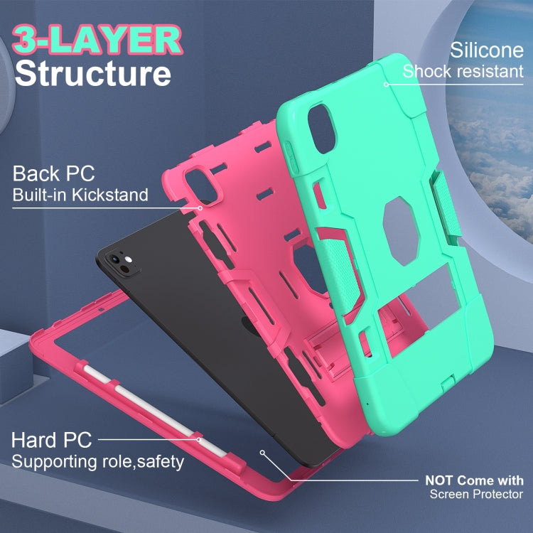 For iPad Pro 13 2025 / 2024 Contrast Color Silicone Acrylic PC Tablet Case with Holder