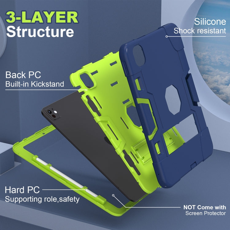 For iPad Pro 13 2025 / 2024 Contrast Color Silicone Acrylic PC Tablet Case with Holder