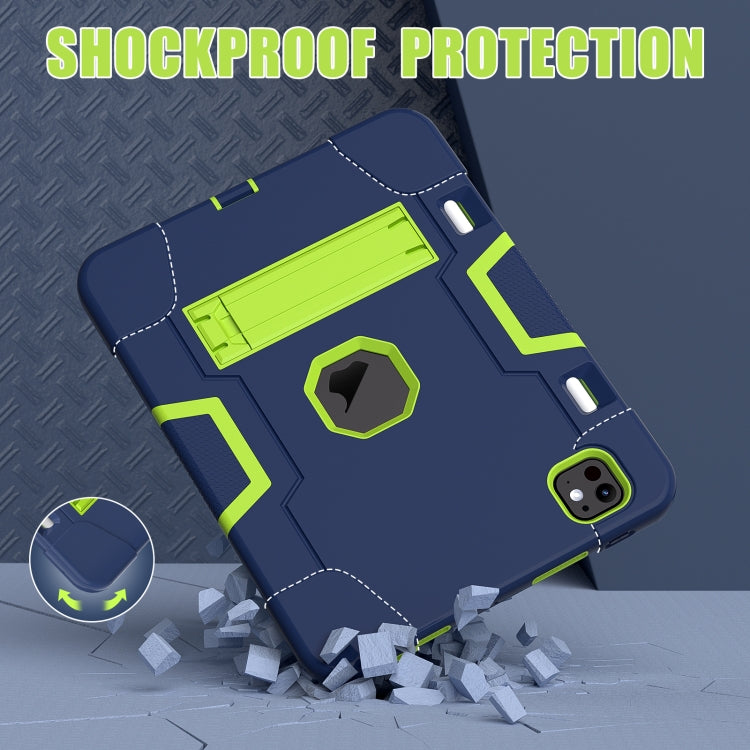 For iPad Pro 13 2025 / 2024 Contrast Color Silicone Acrylic PC Tablet Case with Holder