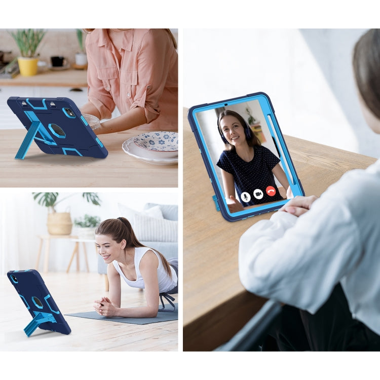 For iPad Pro 13 2025 / 2024 Contrast Color Silicone Acrylic PC Tablet Case with Holder