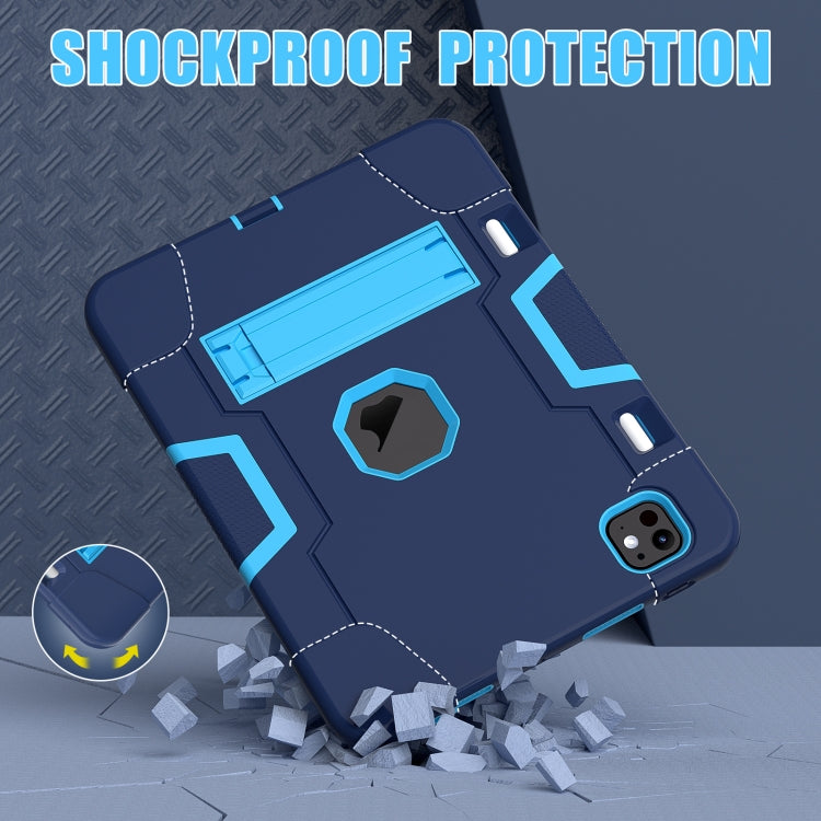 For iPad Pro 13 2025 / 2024 Contrast Color Silicone Acrylic PC Tablet Case with Holder