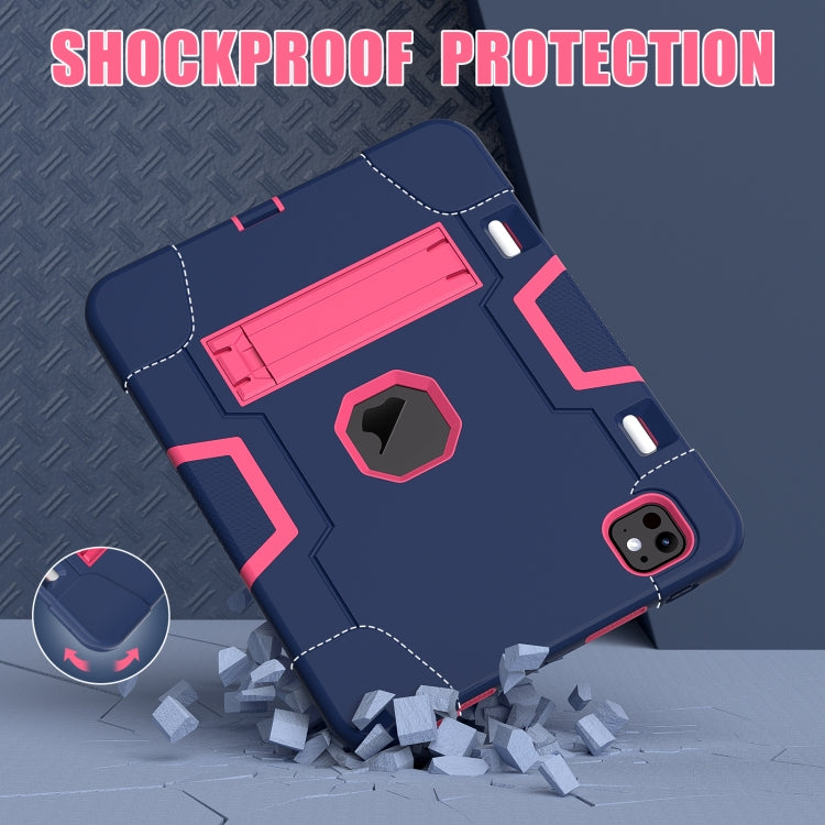 For iPad Pro 13 2025 / 2024 Contrast Color Silicone Acrylic PC Tablet Case with Holder