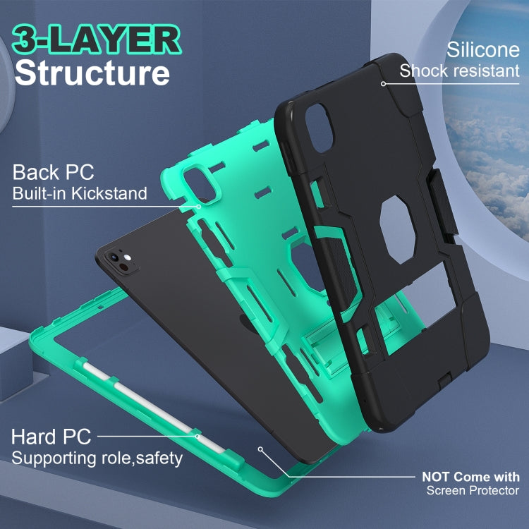 For iPad Pro 13 2025 / 2024 Contrast Color Silicone Acrylic PC Tablet Case with Holder