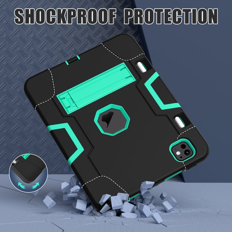 For iPad Pro 13 2025 / 2024 Contrast Color Silicone Acrylic PC Tablet Case with Holder