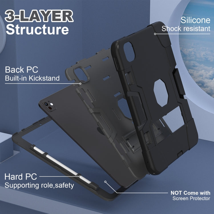 For iPad Pro 13 2025 / 2024 Contrast Color Silicone Acrylic PC Tablet Case with Holder