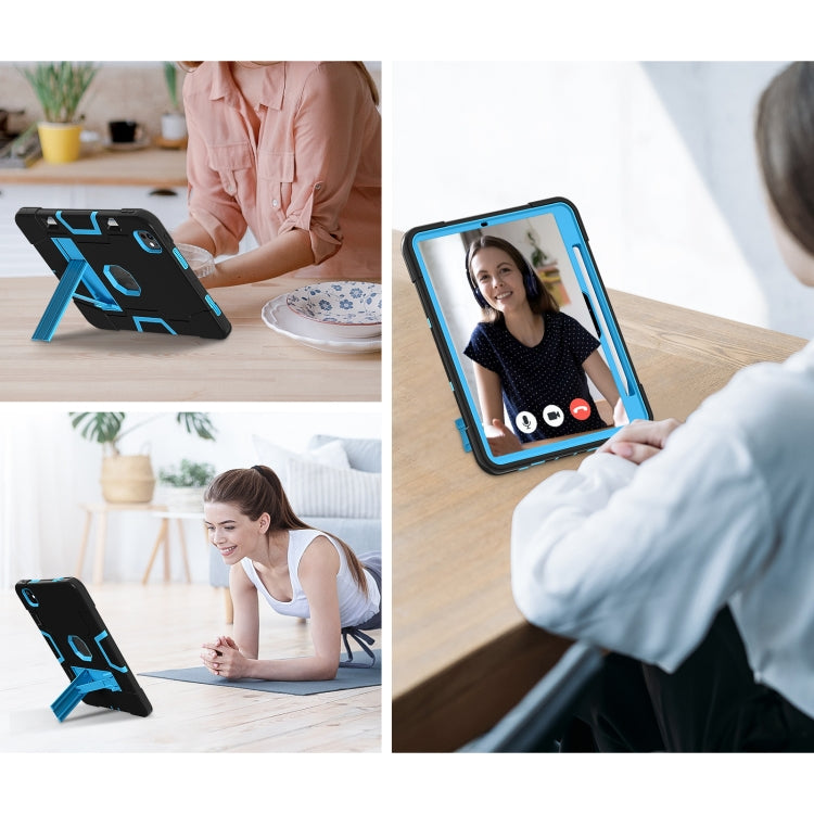 For iPad Pro 13 2025 / 2024 Contrast Color Silicone Acrylic PC Tablet Case with Holder