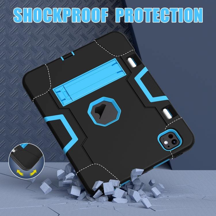 For iPad Pro 13 2025 / 2024 Contrast Color Silicone Acrylic PC Tablet Case with Holder