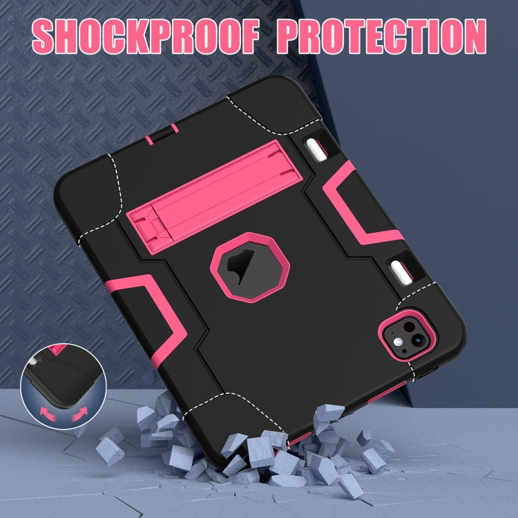 For iPad Pro 13 2025 / 2024 Contrast Color Silicone Acrylic PC Tablet Case with Holder