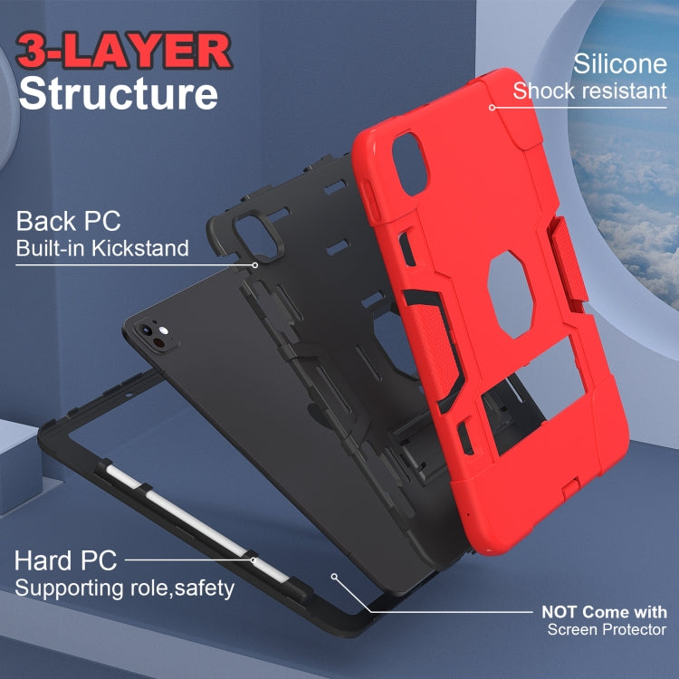 For iPad Pro 13 2025 / 2024 Contrast Color Silicone Acrylic PC Tablet Case with Holder