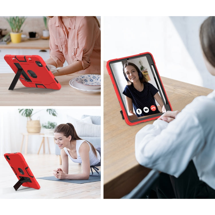 For iPad Pro 13 2025 / 2024 Contrast Color Silicone Acrylic PC Tablet Case with Holder