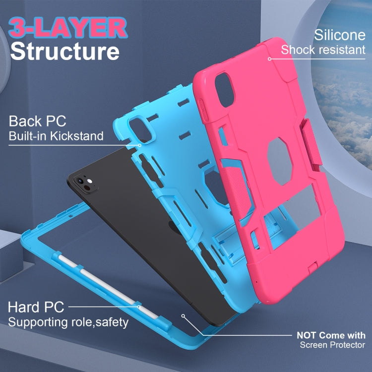 For iPad Pro 13 2025 / 2024 Contrast Color Silicone Acrylic PC Tablet Case with Holder