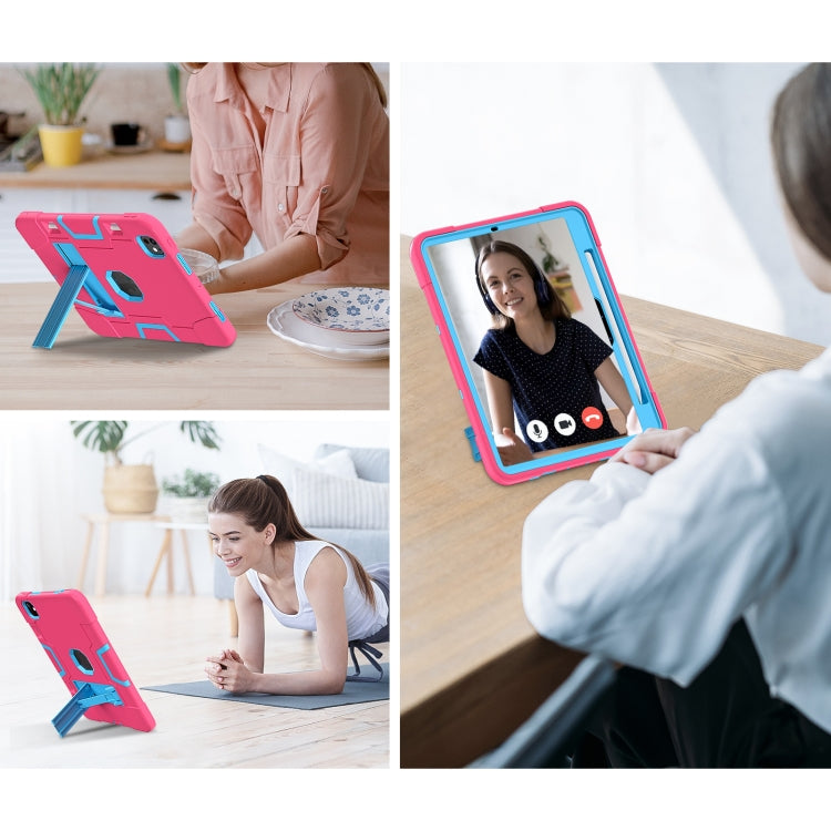 For iPad Pro 13 2025 / 2024 Contrast Color Silicone Acrylic PC Tablet Case with Holder