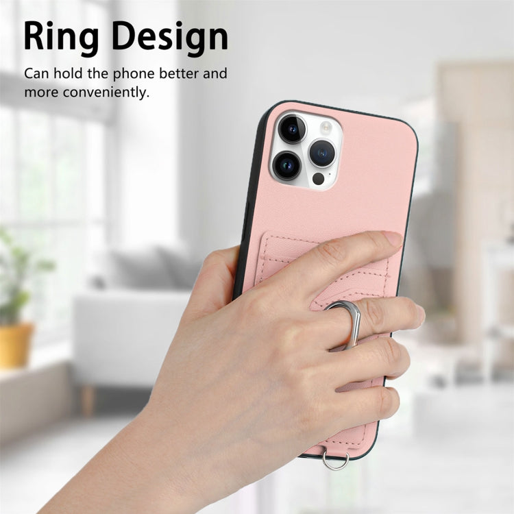 For iPhone 12 Pro Max R20 Crossbody Rope Ring Card Holder Phone Case