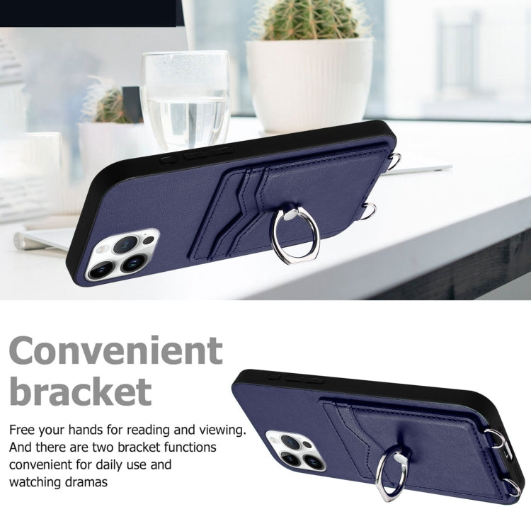 For iPhone 12 Pro Max R20 Crossbody Rope Ring Card Holder Phone Case