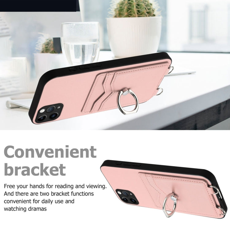 For iPhone 11 Pro Max R20 Crossbody Rope Ring Card Holder Phone Case