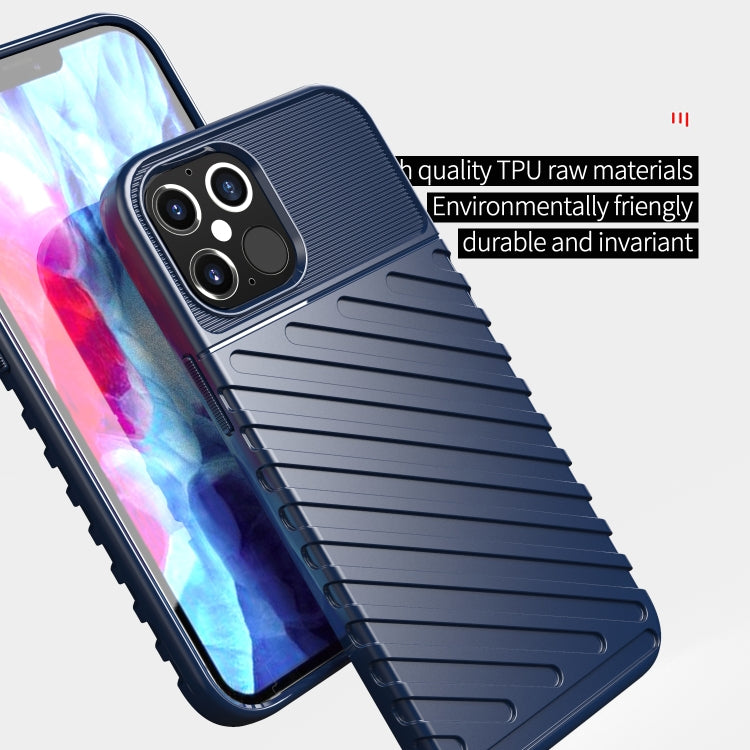 For iPhone 12 Pro Max Thunderbolt Shockproof TPU Soft Case(Blue)