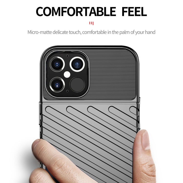 For iPhone 12 Pro Max Thunderbolt Shockproof TPU Soft Case(Blue)