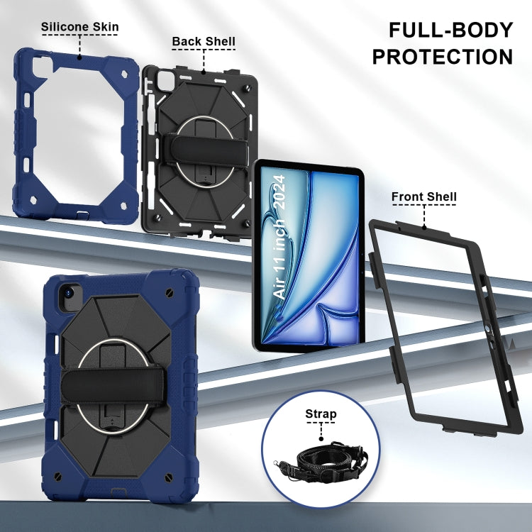 For iPad Air 11 2026 / 2025 / 2024 Contrast Color Robot Silicone Hybrid PC Tablet Case