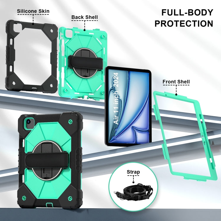 For iPad Air 11 2026 / 2025 / 2024 Contrast Color Robot Silicone Hybrid PC Tablet Case