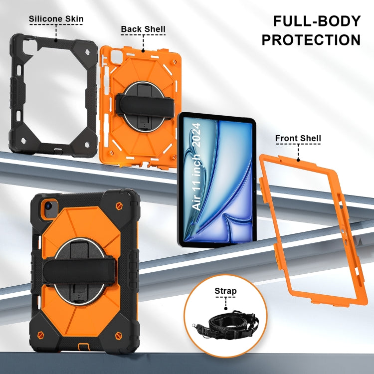 For iPad Air 11 2026 / 2025 / 2024 Contrast Color Robot Silicone Hybrid PC Tablet Case