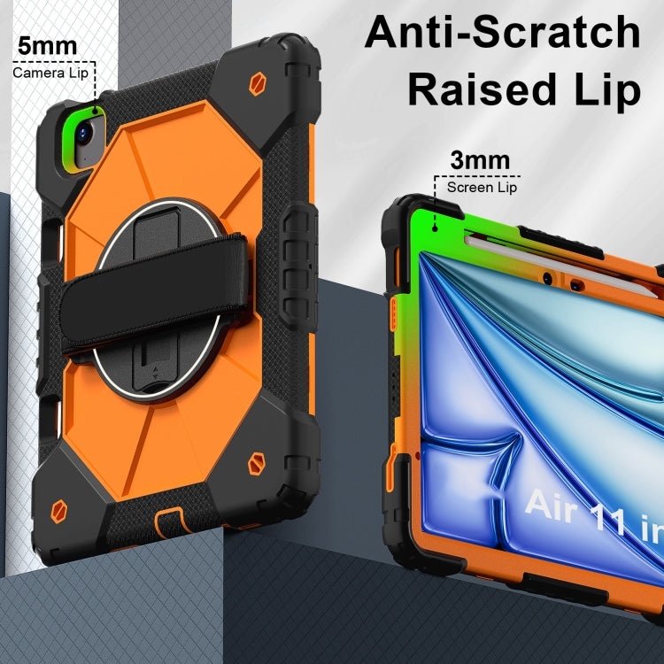For iPad Air 11 2026 / 2025 / 2024 Contrast Color Robot Silicone Hybrid PC Tablet Case