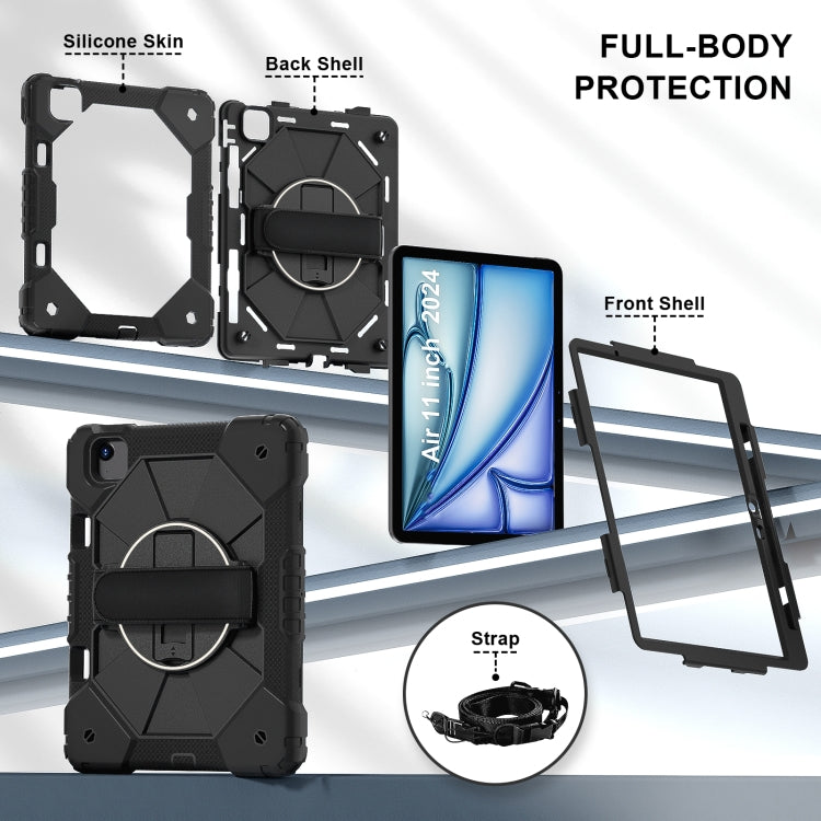 For iPad Air 11 2026 / 2025 / 2024 Contrast Color Robot Silicone Hybrid PC Tablet Case