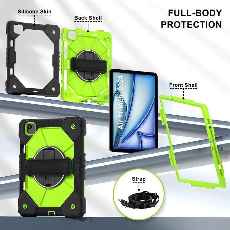 For iPad Air 11 2026 / 2025 / 2024 Contrast Color Robot Silicone Hybrid PC Tablet Case