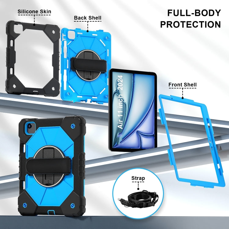 For iPad Air 11 2026 / 2025 / 2024 Contrast Color Robot Silicone Hybrid PC Tablet Case