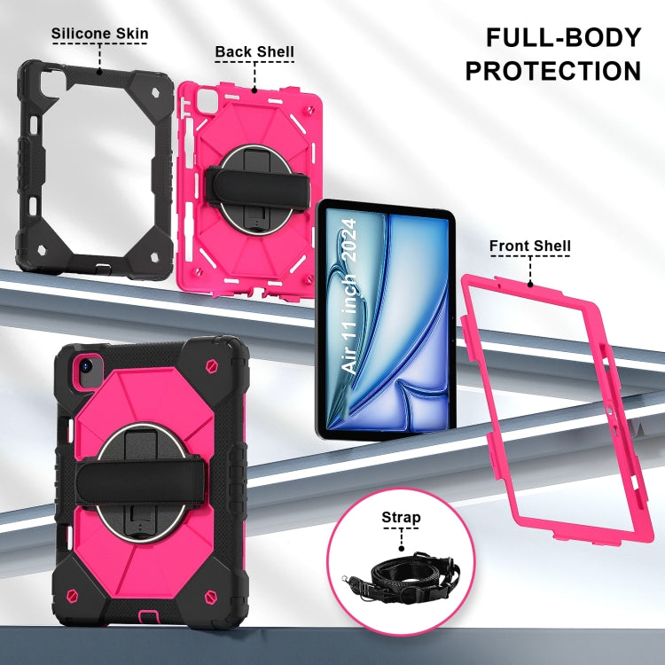 For iPad Air 11 2026 / 2025 / 2024 Contrast Color Robot Silicone Hybrid PC Tablet Case