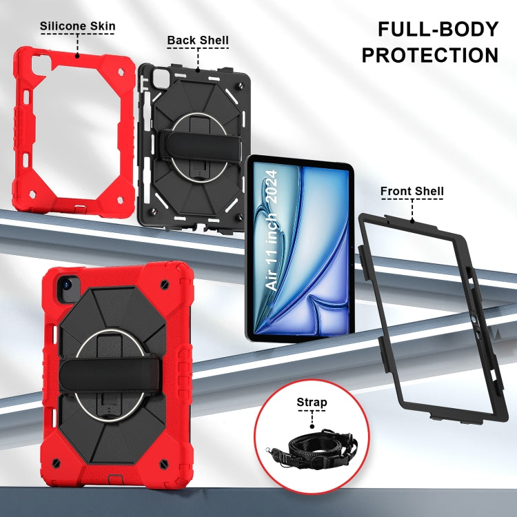 For iPad Air 11 2026 / 2025 / 2024 Contrast Color Robot Silicone Hybrid PC Tablet Case