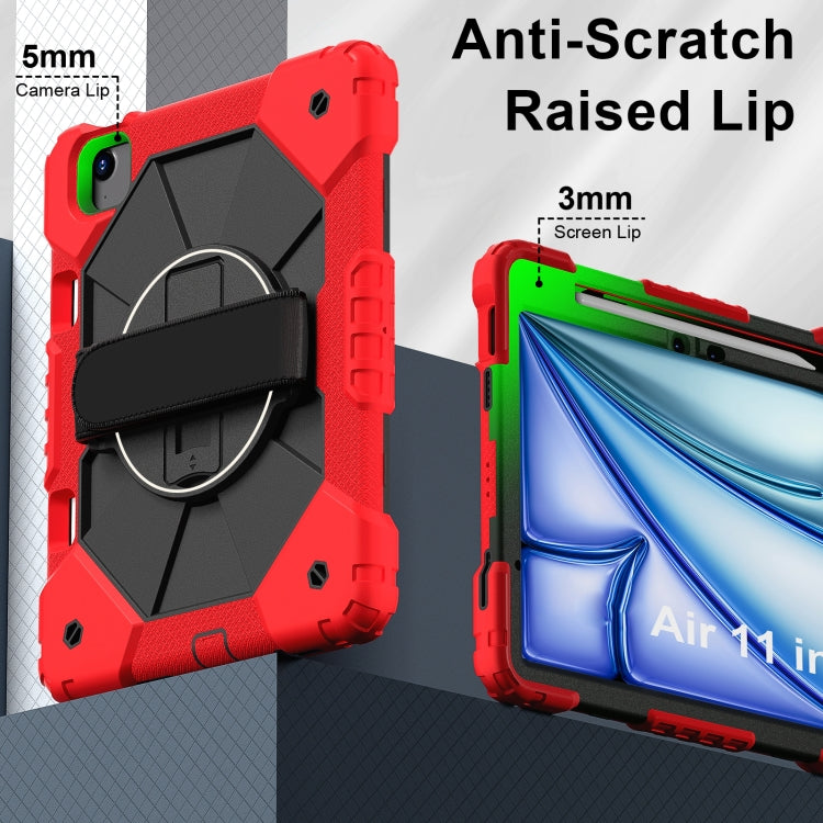 For iPad Air 11 2026 / 2025 / 2024 Contrast Color Robot Silicone Hybrid PC Tablet Case