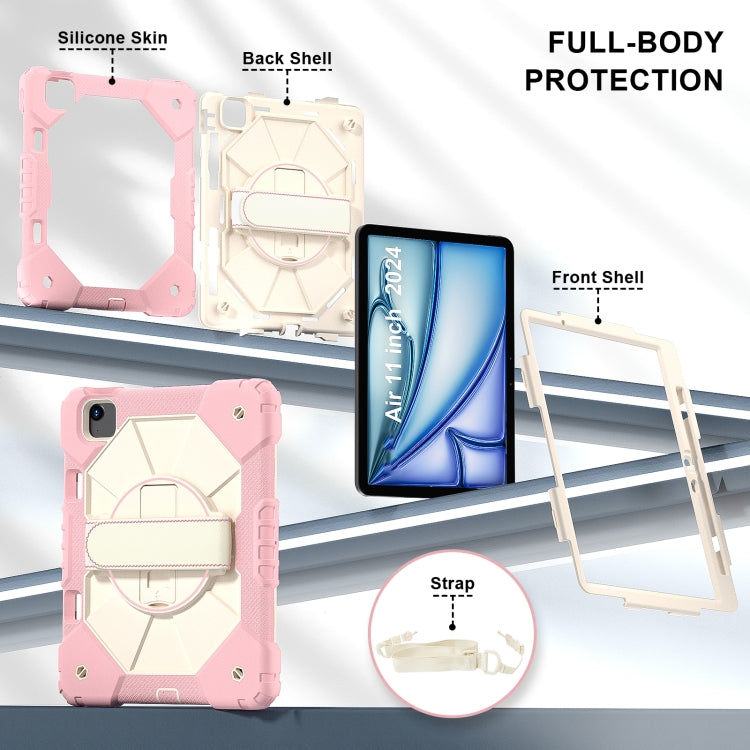 For iPad Air 11 2026 / 2025 / 2024 Contrast Color Robot Silicone Hybrid PC Tablet Case