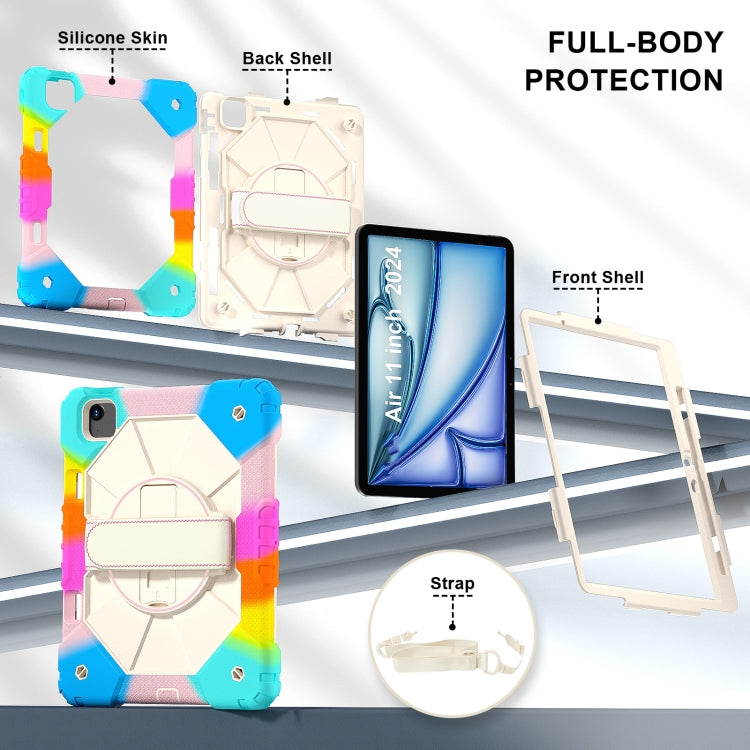 For iPad Air 11 2026 / 2025 / 2024 Contrast Color Robot Silicone Hybrid PC Tablet Case