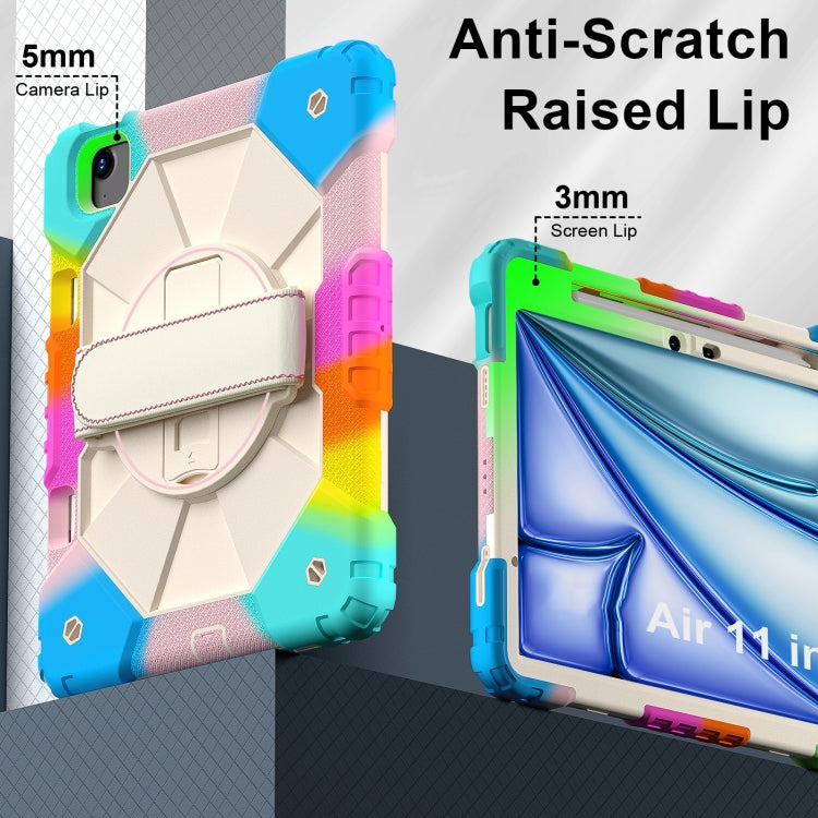 For iPad Air 11 2026 / 2025 / 2024 Contrast Color Robot Silicone Hybrid PC Tablet Case