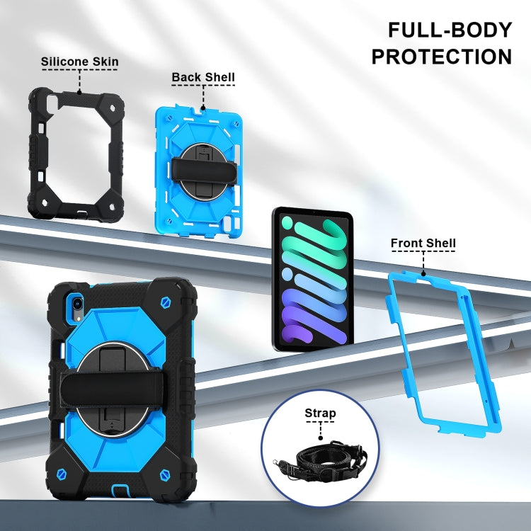 For iPad mini 2024 / mini 6 Contrast Color Robot Silicone Hybrid PC Tablet Case