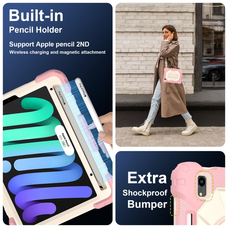 For iPad mini 2024 / mini 6 Contrast Color Robot Silicone Hybrid PC Tablet Case