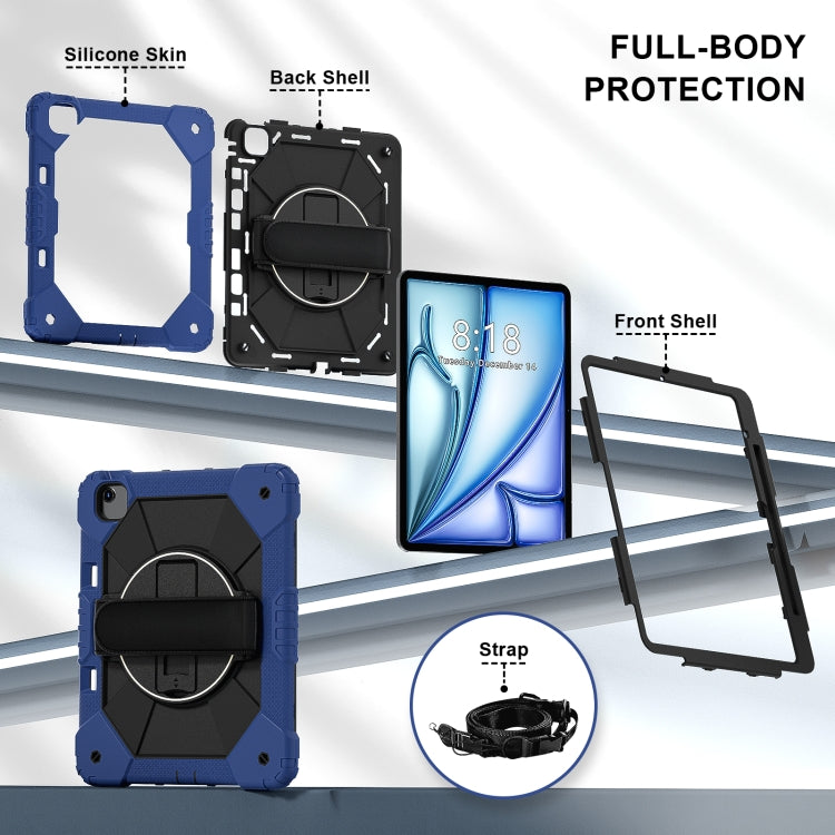 For iPad Air 13 2026 / 2025 / 2024 Contrast Color Robot Silicone Hybrid PC Tablet Case