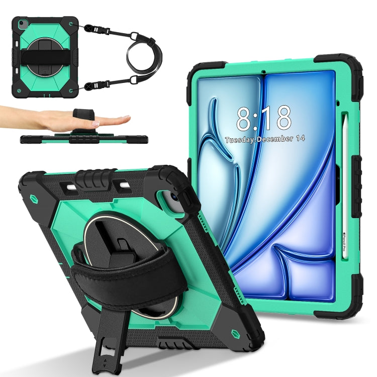 For iPad Air 13 2026 / 2025 / 2024 Contrast Color Robot Silicone Hybrid PC Tablet Case