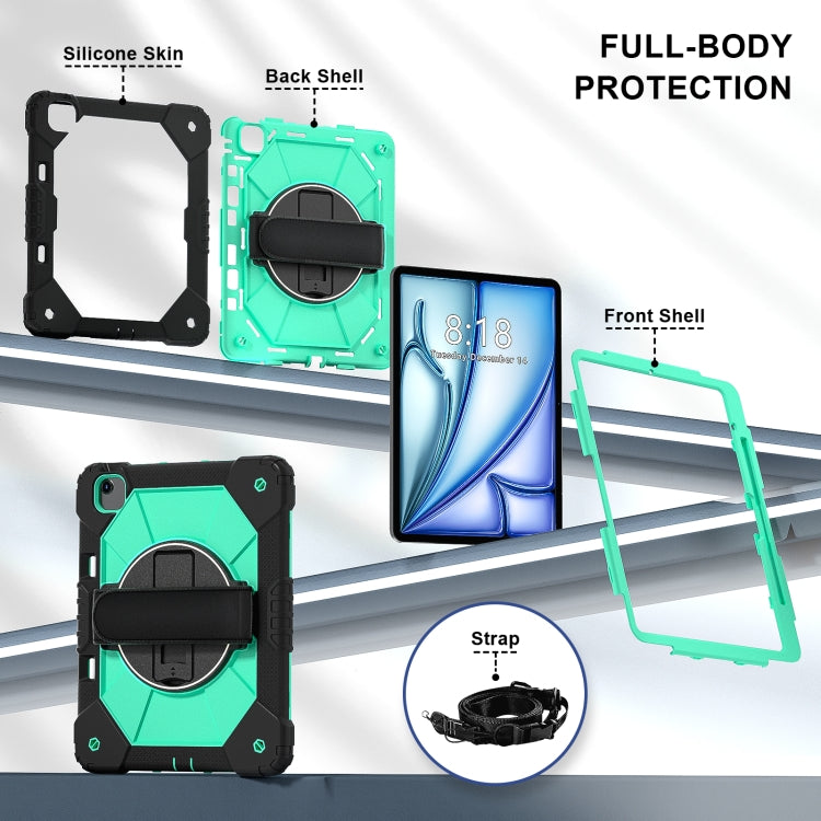 For iPad Air 13 2026 / 2025 / 2024 Contrast Color Robot Silicone Hybrid PC Tablet Case