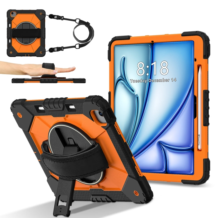For iPad Air 13 2026 / 2025 / 2024 Contrast Color Robot Silicone Hybrid PC Tablet Case